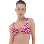 Hearts Valentine Pattern Seamless Ring Detail Bikini Top