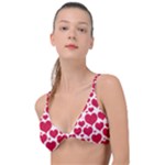 Hearts Valentine Pattern Seamless Knot Up Bikini Top