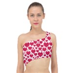 Hearts Valentine Pattern Seamless Spliced Up Bikini Top 