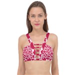 Hearts Valentine Pattern Seamless Cage Up Bikini Top