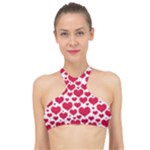 Hearts Valentine Pattern Seamless High Neck Bikini Top