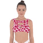 Hearts Valentine Pattern Seamless Bandaged Up Bikini Top