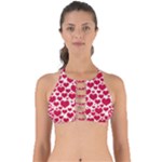 Hearts Valentine Pattern Seamless Perfectly Cut Out Bikini Top