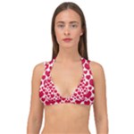 Hearts Valentine Pattern Seamless Double Strap Halter Bikini Top