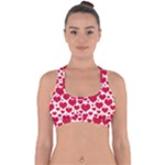 Hearts Valentine Pattern Seamless Cross Back Hipster Bikini Top 