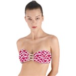 Hearts Valentine Pattern Seamless Twist Bandeau Bikini Top