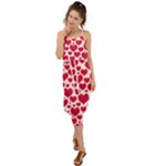 Hearts Valentine Pattern Seamless Waist Tie Cover Up Chiffon Dress