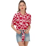 Hearts Valentine Pattern Seamless Tie Front Shirt 