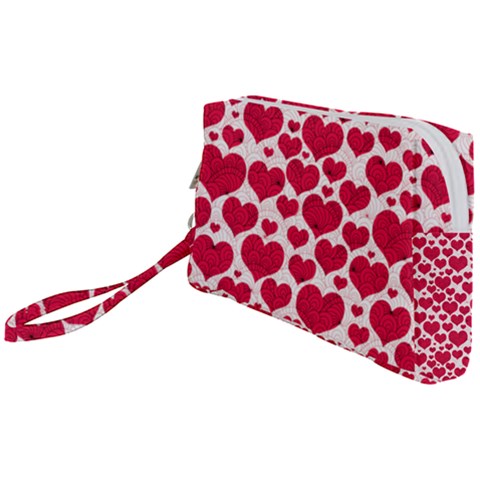 Hearts Valentine Pattern Seamless Wristlet Pouch Bag (Small) from ArtsNow.com