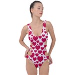 Hearts Valentine Pattern Seamless Side Cut Out Swimsuit