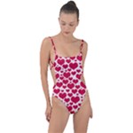 Hearts Valentine Pattern Seamless Tie Strap One Piece Swimsuit