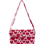 Hearts Valentine Pattern Seamless Removable Strap Clutch Bag