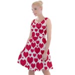 Hearts Valentine Pattern Seamless Knee Length Skater Dress