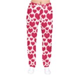 Hearts Valentine Pattern Seamless Women Velvet Drawstring Pants