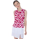 Hearts Valentine Pattern Seamless Women s Sleeveless Sports Top