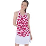 Hearts Valentine Pattern Seamless Racer Back Mesh Tank Top