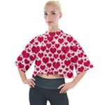 Hearts Valentine Pattern Seamless Mock Neck T-Shirt