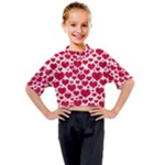 Hearts Valentine Pattern Seamless Kids Mock Neck T-Shirt