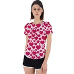 Hearts Valentine Pattern Seamless Back Cut Out Sport T-Shirt