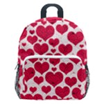 Hearts Valentine Pattern Seamless Kids  Age 5-10 Lightweight School Backpack with Side Pockets