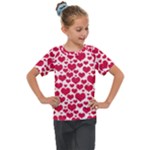 Hearts Valentine Pattern Seamless Kids  Mesh Piece T-Shirt