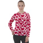 Hearts Valentine Pattern Seamless Women s Long Sleeve Raglan T-Shirt