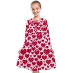 Hearts Valentine Pattern Seamless Kids  Midi Sailor Dress