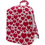 Hearts Valentine Pattern Seamless Zip Up Backpack