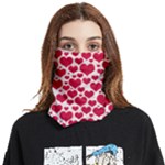 Hearts Valentine Pattern Seamless Face Covering Bandana (Two Sides)