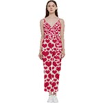 Hearts Valentine Pattern Seamless V-Neck Camisole Jumpsuit