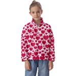 Hearts Valentine Pattern Seamless Kids  Half Zip Hoodie