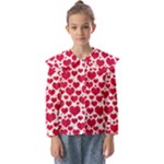 Hearts Valentine Pattern Seamless Kids  Peter Pan Collar Blouse