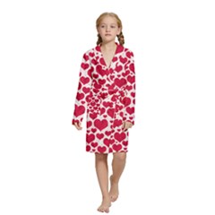 Hearts Valentine Pattern Seamless Kids  Long Sleeve Velvet Lounge Robe from ArtsNow.com