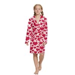 Hearts Valentine Pattern Seamless Kids  Long Sleeve Velvet Lounge Robe