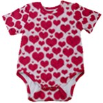 Hearts Valentine Pattern Seamless Baby Short Sleeve Bodysuit