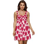 Hearts Valentine Pattern Seamless Ruffle Strap Babydoll Chiffon Dress