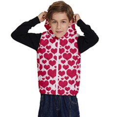 Hearts Valentine Pattern Seamless Kids  Stylish Hooded Puffer Vest from ArtsNow.com