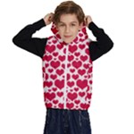 Hearts Valentine Pattern Seamless Kids  Stylish Hooded Puffer Vest