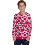 Hearts Valentine Pattern Seamless Kids  Crewneck Sweatshirt