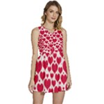 Hearts Valentine Pattern Seamless Sleeveless High Waist Mini Dress