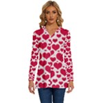 Hearts Valentine Pattern Seamless Long Sleeve Drawstring Hooded Top