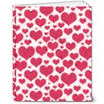 Hearts Valentine Pattern Seamless 8  x 10  Hardcover Notebook