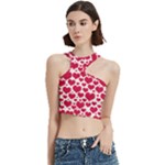 Hearts Valentine Pattern Seamless Cut Out Top