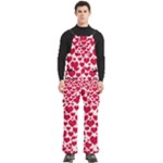 Hearts Valentine Pattern Seamless Men s Side Zip Front Pouch Ski And Snowboard Bib Pants	