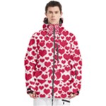 Hearts Valentine Pattern Seamless Men s Multi Pockets Zip Ski and Snowboard Waterproof Breathable Jacket