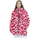 Hearts Valentine Pattern Seamless Women s Multi Pockets Zip Ski and Snowboard Waterproof Breathable Jacket