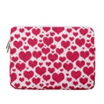 Hearts Valentine Pattern Seamless 13  Vertical Laptop Sleeve Case With Pocket