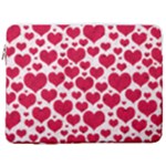 Hearts Valentine Pattern Seamless 17  Vertical Laptop Sleeve Case With Pocket