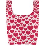 Hearts Valentine Pattern Seamless Foldable Shopping Bag