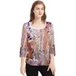 Pour Flames Chiffon Quarter Sleeve Blouse